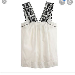 COPY - J.crew pom pom embroidered top size 8